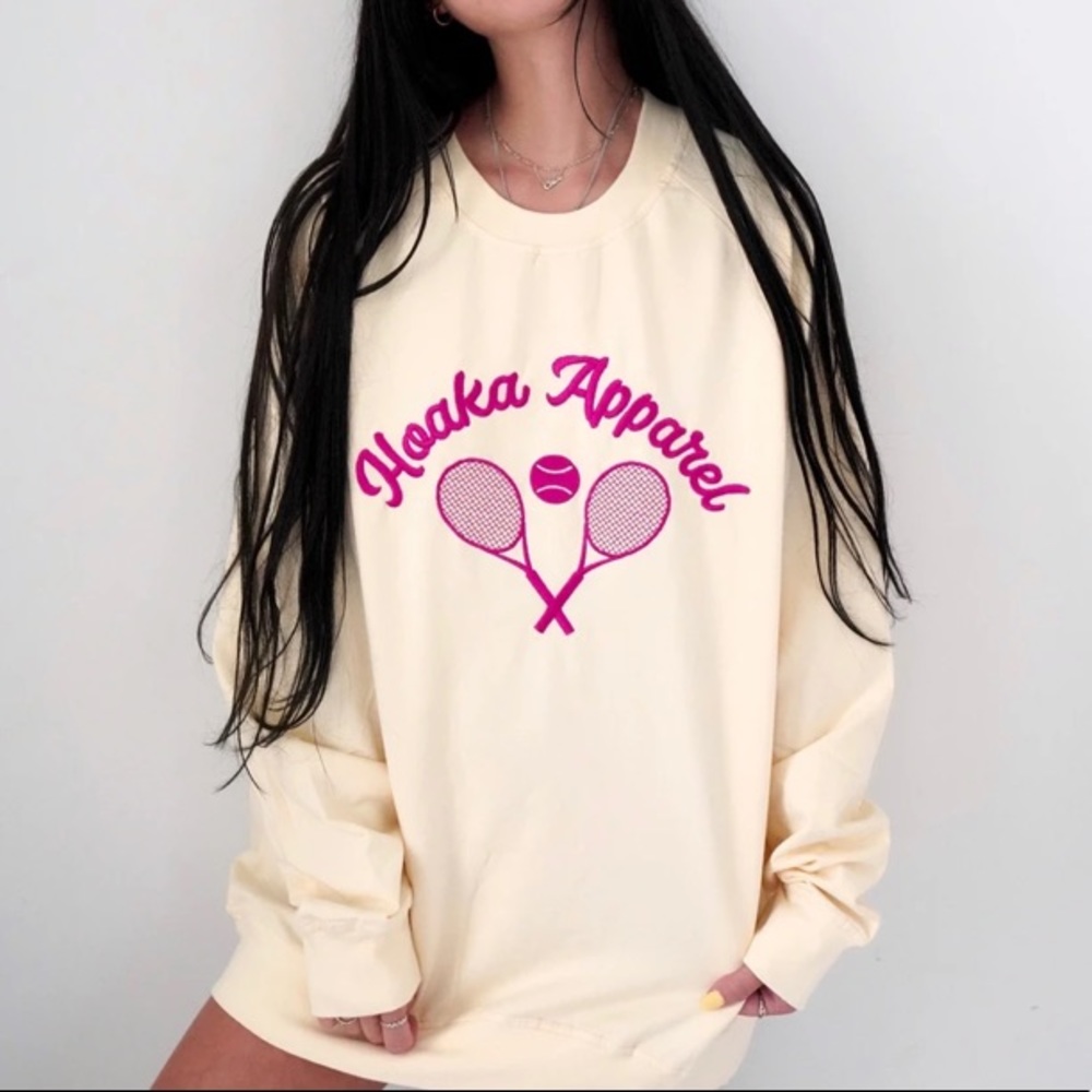 Yellow Tennis Crew Neck Sweatshirt